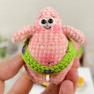 Handmade Amigurumi Crochet Bootyful Patrick Star Plushie
